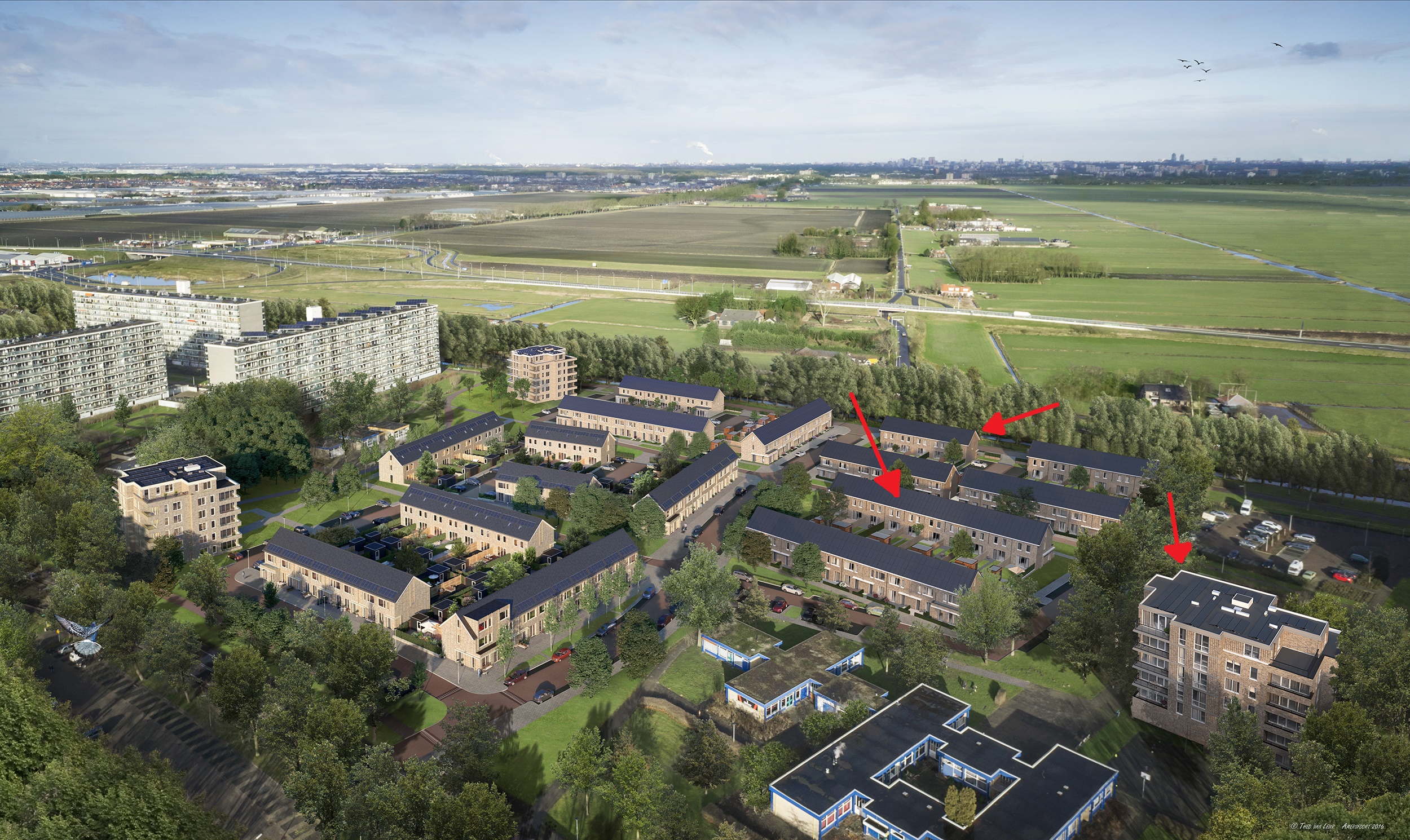 Koopwoningen Aangeduid In Vogelvlucht